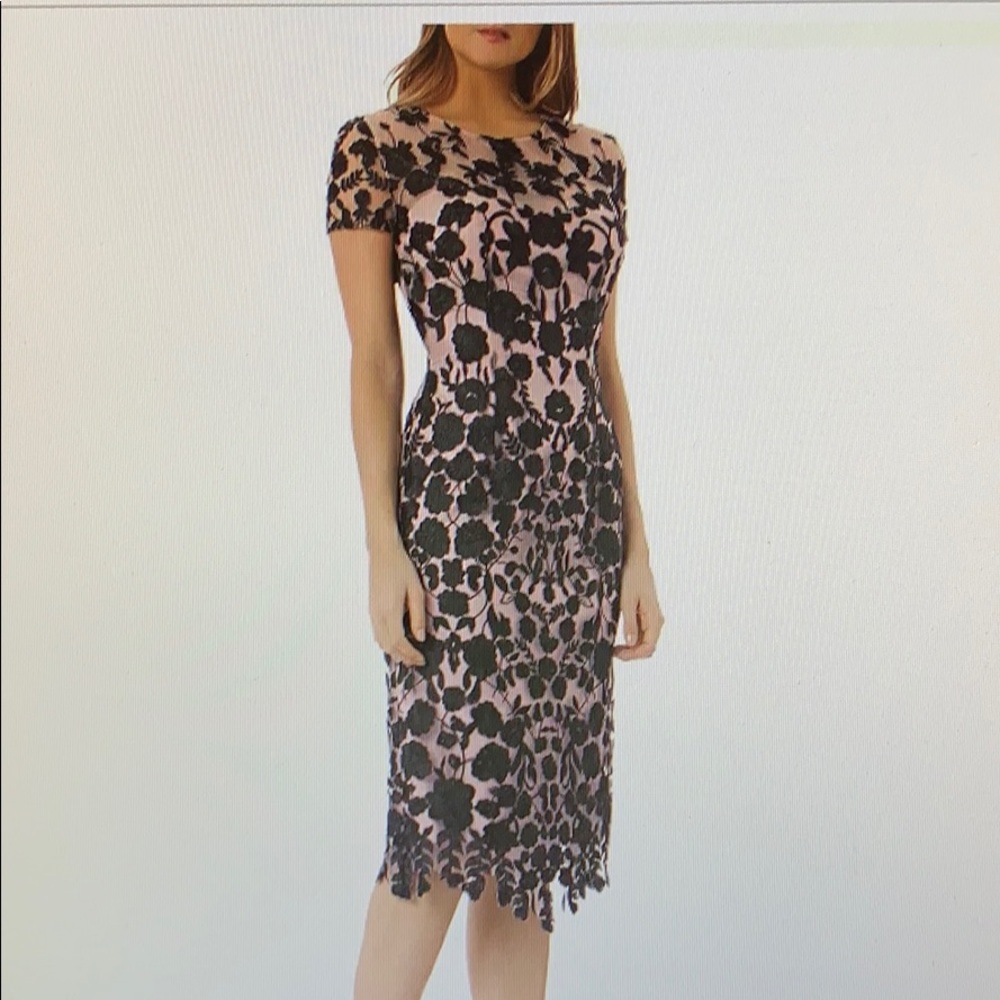 Js Collections elegant midi fitted dress black tie
